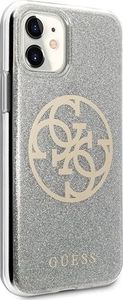 Guess Guess GUHCN61PCUGLLG iPhone 11 jasnoszary/light grey hard case Glitter 4G Circle Logo 5