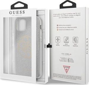 Guess Guess GUHCN61PCUGLLG iPhone 11 jasnoszary/light grey hard case Glitter 4G Circle Logo 7