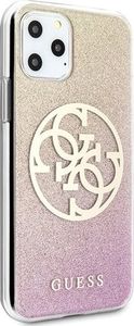 Guess Guess GUHCN58PCUGLPGG iPhone 11 Pro różowo-złoty/gold pink hard case Glitter Gradient 4G Circle Logo 5