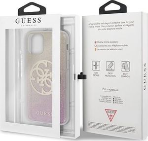 Guess Guess GUHCN58PCUGLPGG iPhone 11 Pro różowo-złoty/gold pink hard case Glitter Gradient 4G Circle Logo 7
