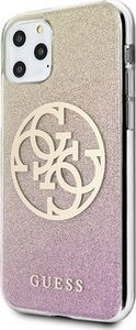Guess Guess GUHCN65PCUGLPGG iPhone 11 Pro Max różowo-złoty/gold pink hard case Glitter Gradient 4G Circle Logo 2