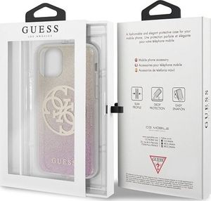 Guess Guess GUHCN65PCUGLPGG iPhone 11 Pro Max różowo-złoty/gold pink hard case Glitter Gradient 4G Circle Logo 7