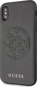 Guess Guess GUHCPXRSSASBK iPhone X/Xs czarny/black hard case Saffiano 4G Circle Logo 2