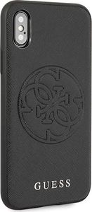 Guess Guess GUHCPXRSSASBK iPhone X/Xs czarny/black hard case Saffiano 4G Circle Logo 5