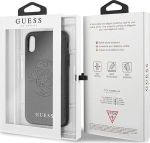 Guess Guess GUHCPXRSSASBK iPhone X/Xs czarny/black hard case Saffiano 4G Circle Logo 7