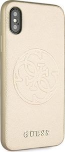 Guess Guess GUHCPXRSSASGO iPhone X/Xs złoty/gold hard case Saffiano 4G Circle Logo 4