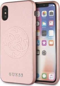 Guess Guess GUHCPXRSSASRG iPhone X/Xs różowo-złoty/rose gold hard case Saffiano 4G Circle Logo 1
