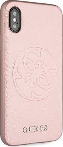 Guess Guess GUHCPXRSSASRG iPhone X/Xs różowo-złoty/rose gold hard case Saffiano 4G Circle Logo 4