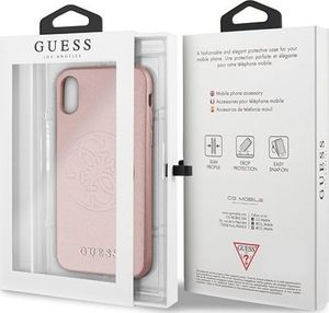 Guess Guess GUHCPXRSSASRG iPhone X/Xs różowo-złoty/rose gold hard case Saffiano 4G Circle Logo 6