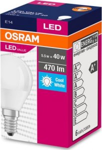 Ledvance OSRAM LED VALUE ClasP 230V 5,7W 840 E14 noDIM A+ Plast matný 470lm 4000K 10000h (krabička 1ks) 1