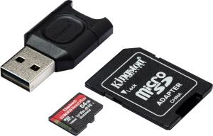 Karta Kingston Canvas React Plus MicroSDXC 64 GB Class 10 UHS-II/U3 A2 V90 (MLPMR2/64GB) 1