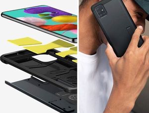 Spigen Etui na telefon Spigen Tough Armor do Samsung Galaxy A51 Metal Slate uniwersalny 7