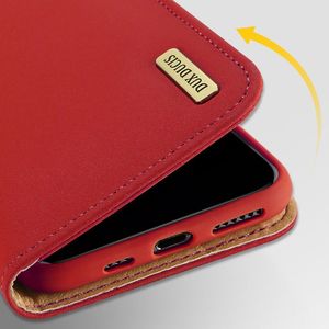 Dux Ducis DUX DUCIS Wish skórzane etui pokrowiec ze skóry naturalnej iPhone 11 czerwony uniwersalny 12