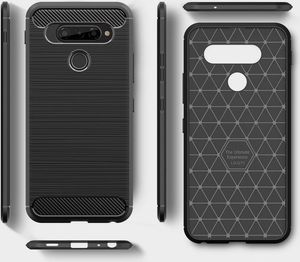 Hurtel Carbon Case elastyczne etui pokrowiec LG K50S czarny uniwersalny 11