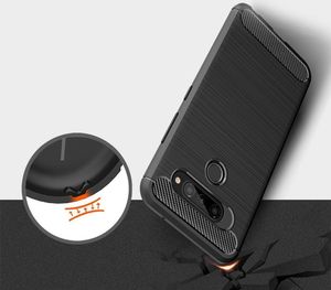 Hurtel Carbon Case elastyczne etui pokrowiec LG K50S czarny uniwersalny 5