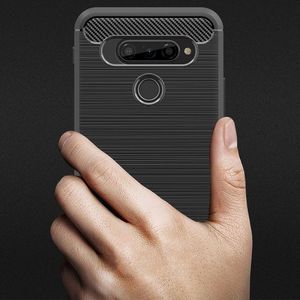 Hurtel Carbon Case elastyczne etui pokrowiec LG K50S czarny uniwersalny 7