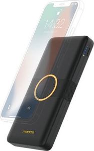Powerbank Proda Proda power bank 10000mAh bezprzewodowa ładowarka Qi 2x USB czarny (PD-P29 black) uniwersalny 1