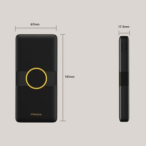Powerbank Proda Proda power bank 10000mAh bezprzewodowa ładowarka Qi 2x USB czarny (PD-P29 black) uniwersalny 5