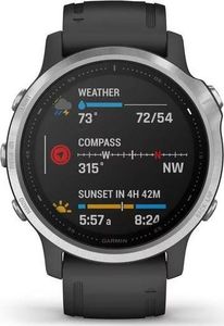 Zegarek sportowy Garmin Fenix 6S Czarno-srebrny  (010-02159-25) 2