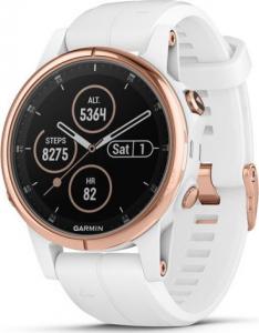 Zegarek sportowy Garmin Zegarek fenix 5S Plus Sapphire Rose Gold / White Band (010-01987-07) 1