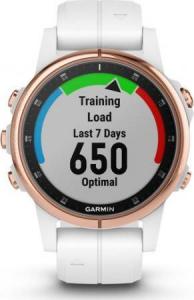 Zegarek sportowy Garmin Zegarek fenix 5S Plus Sapphire Rose Gold / White Band (010-01987-07) 6