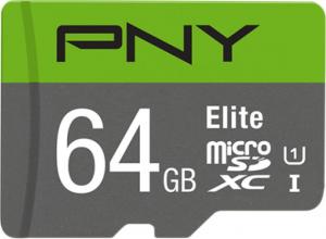 Karta PNY Elite MicroSDXC 64 GB Class 10 UHS-I/U1 A1 V10 (P-SDUX64U185GW-GE) 1