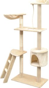 vidaXL Drapak dla kota z sizalowymi słupkami, 150 cm, beżowy 2
