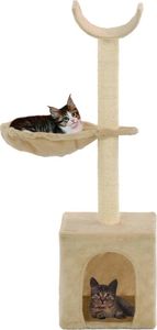 vidaXL Drapak dla kota z sizalowymi słupkami, 105 cm, beżowy 1