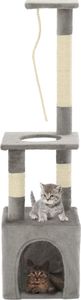 vidaXL Drapak dla kota ze słupkami sizalowymi, 109 cm, szary 1
