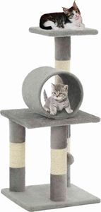 vidaXL Drapak dla kota ze słupkami sizalowymi, 65 cm, szary 1
