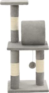 vidaXL Drapak dla kota ze słupkami sizalowymi, 65 cm, szary 4