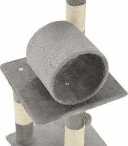 vidaXL Drapak dla kota ze słupkami sizalowymi, 65 cm, szary 6