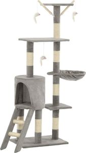 vidaXL Drapak dla kota z sizalowymi słupkami, 138 cm, szary 2