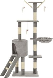 vidaXL Drapak dla kota z sizalowymi słupkami, 138 cm, szary 3