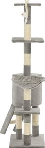 vidaXL Drapak dla kota z sizalowymi słupkami, 138 cm, szary 5