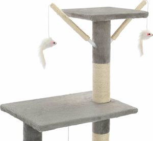 vidaXL Drapak dla kota z sizalowymi słupkami, 138 cm, szary 6