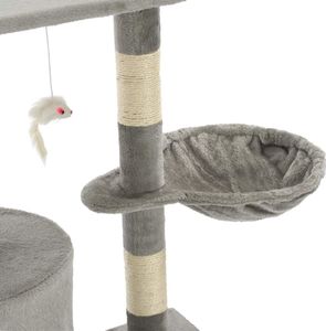 vidaXL Drapak dla kota z sizalowymi słupkami, 138 cm, szary 7