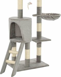 vidaXL Drapak dla kota z sizalowymi słupkami, 138 cm, szary 8