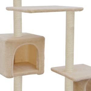 vidaXL Drapak dla kota z sizalowymi słupkami, 260 cm, beżowy 4