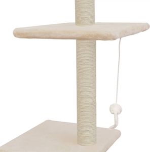 vidaXL Drapak dla kota z sizalowymi słupkami, 260 cm, beżowy 6