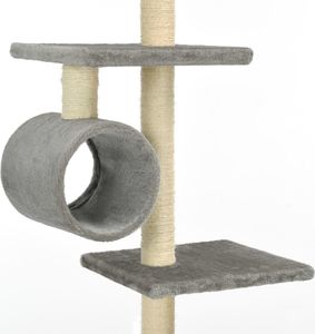 vidaXL Drapak dla kota z sizalowymi słupkami, 260 cm, szary 5