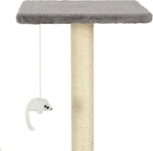 vidaXL Drapak dla kota ze sizalowymi słupkami, 95 cm, szary 6