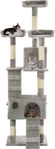 vidaXL Drapak dla kota z sizalowymi słupkami, 170 cm, szary 1