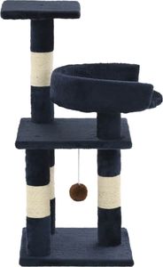 vidaXL Drapak dla kota ze słupkami sizalowymi, 65 cm, niebieski 3