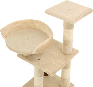 vidaXL Drapak dla kota ze słupkami sizalowymi, 65 cm, beżowy 4