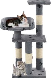 vidaXL Drapak dla kota ze słupkami sizalowymi, 65 cm, szary w łapki 2
