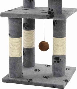 vidaXL Drapak dla kota ze słupkami sizalowymi, 65 cm, szary w łapki 5