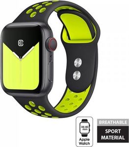 Crong Crong Duo Sport Band - Pasek Apple Watch 38/40 mm (czarny/limonkowy) 1