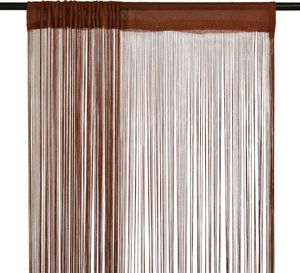 vidaXL Zasłony sznurkowe, 2 sztuki, 140 x 250 cm, brązowe 1