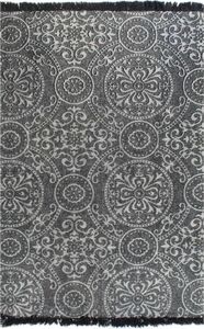 vidaXL Dywan typu kilim, bawełna, 120 x 180 cm, szary ze wzorem 1